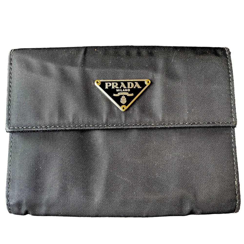 Prada Black Nylon Authentic Compact Wallet